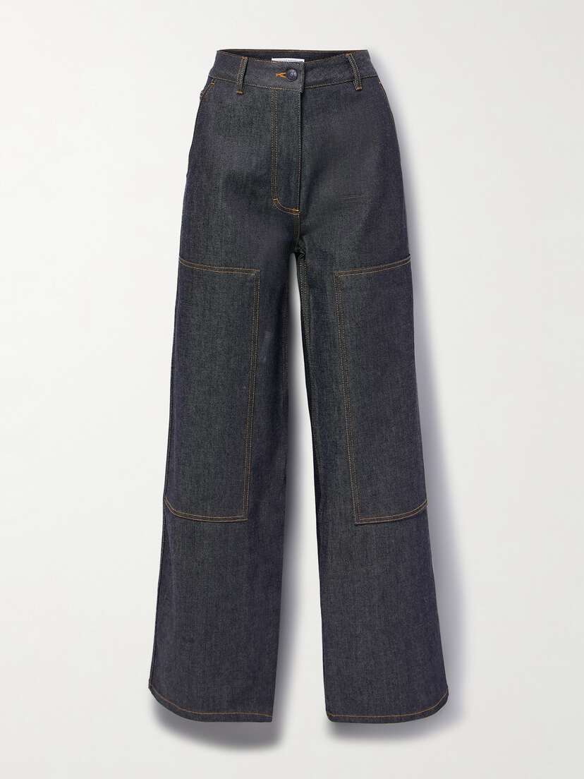 Cecilie Bahnsen Virgina Paneled High-rise Straight-leg Jeans - UK 16