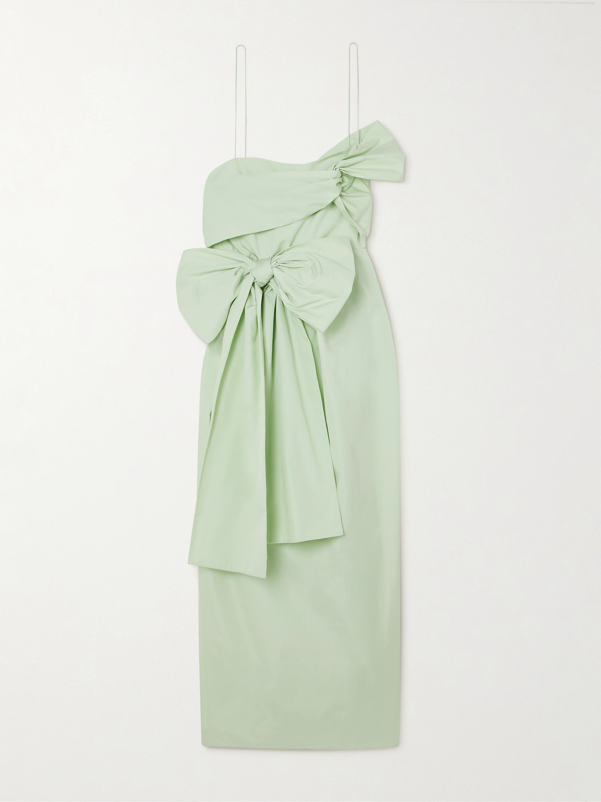 Cecilie Bahnsen Valentina one-shoulder bow-detailed cotton-poplin dress
