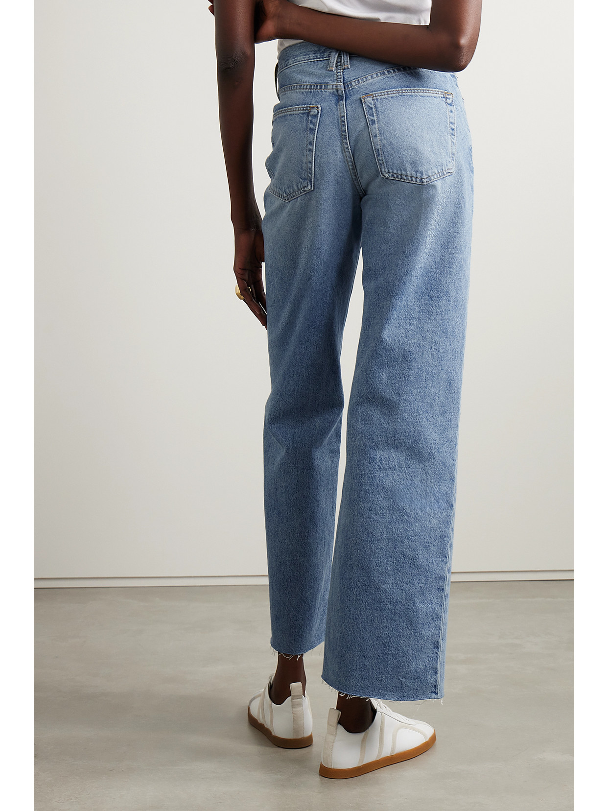 Shop Slvrlake + Net Sustain Grace High-rise Wide-leg Jeans In Blue