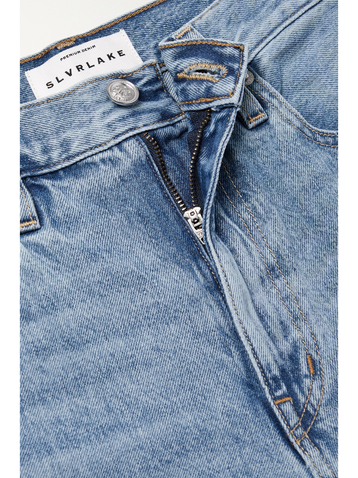 Slvrlake Grace Organic Cotton Wide Leg Jeans In Blue