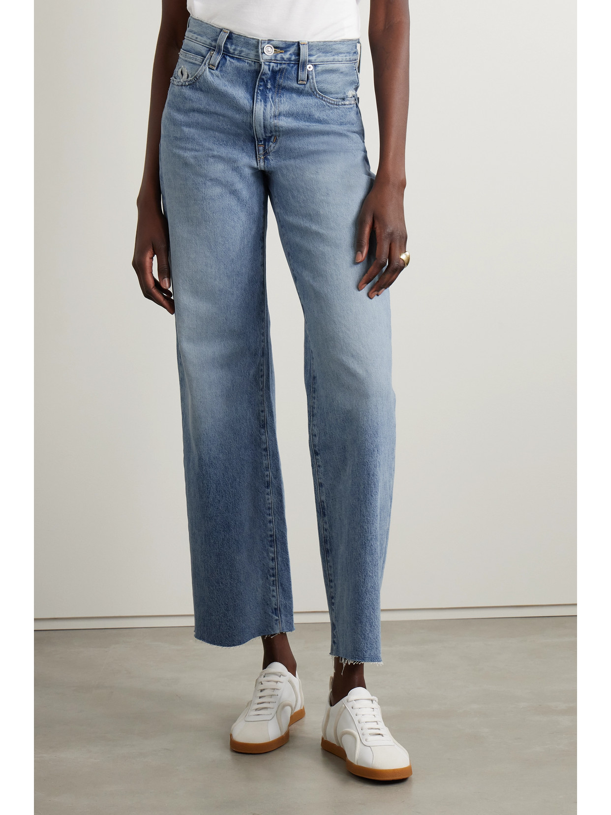 Shop Slvrlake + Net Sustain Grace High-rise Wide-leg Jeans In Blue