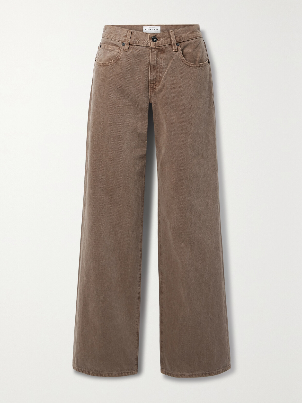 Slvrlake + Net Sustain Mica Low-rise Wide-leg Jeans In Brown