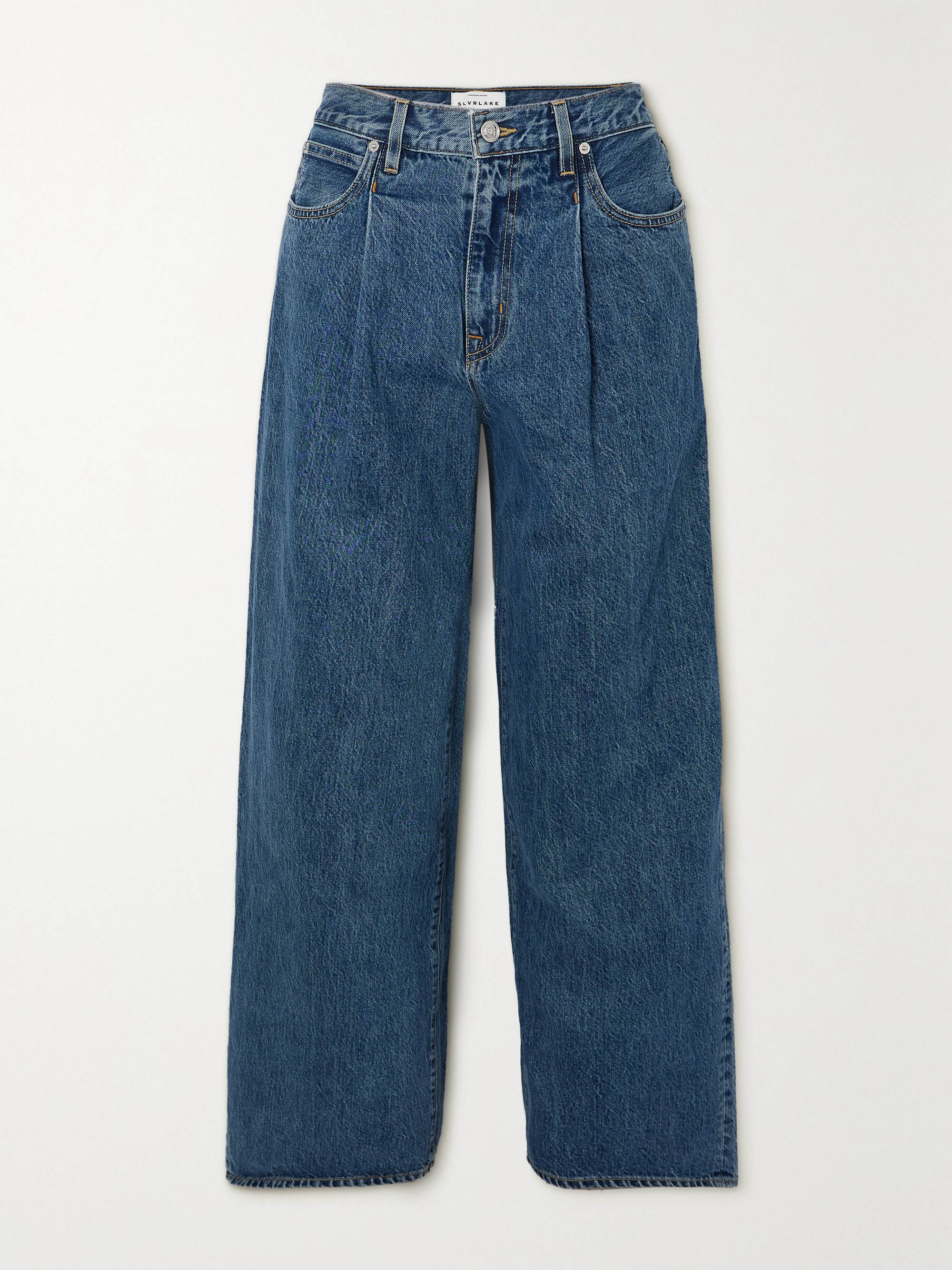 SLVRLAKE Abby pleated high-rise wide-leg jeans thumbnail