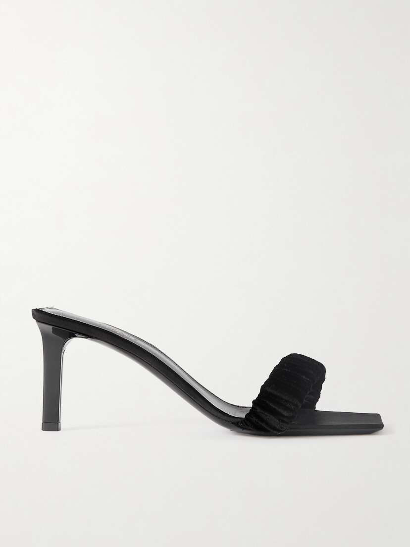 Saint Laurent Pam Velvet And Satin Mules - EU 41.5