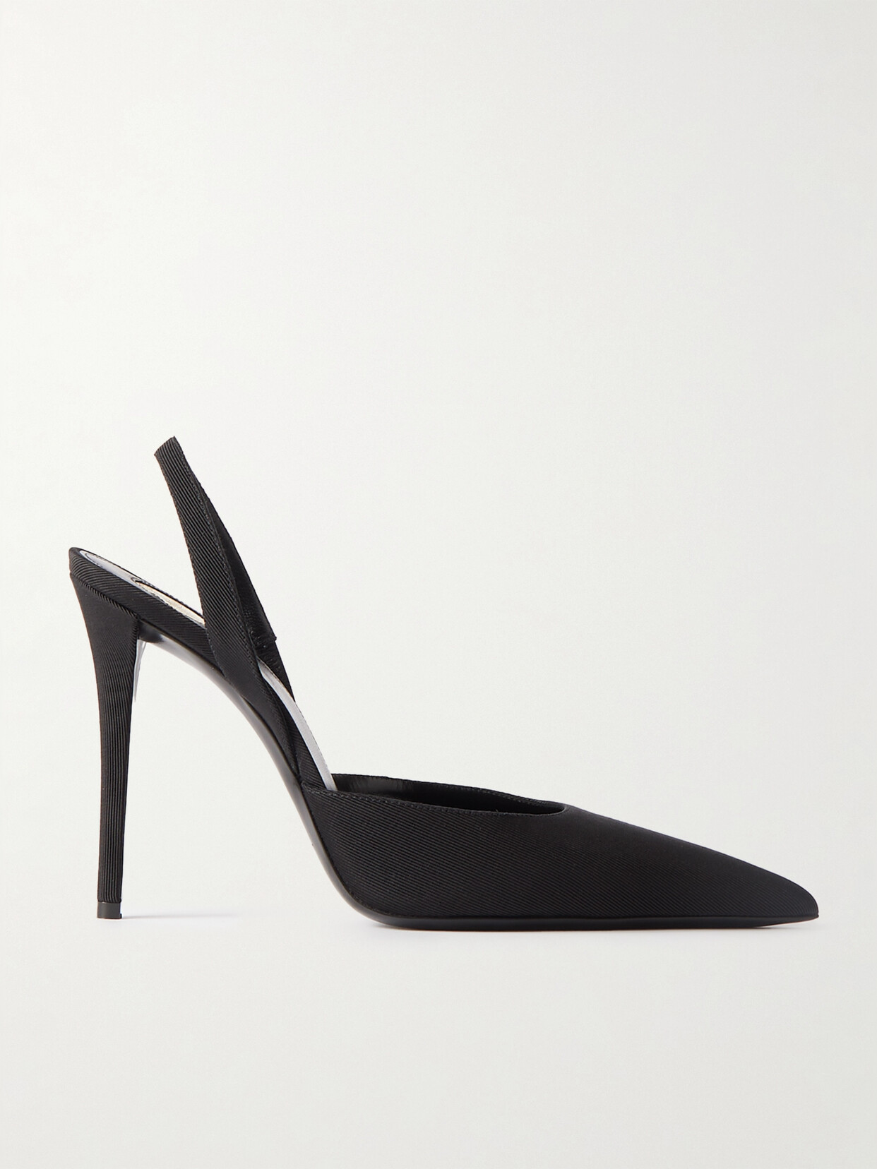 Saint Laurent Tabou Grosgrain Slingback Pumps In Black