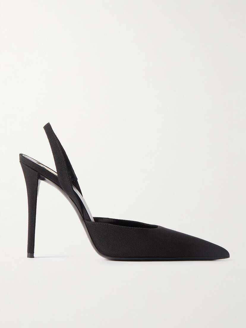 Saint Laurent Tabou Grosgrain Slingback Pumps - EU 42