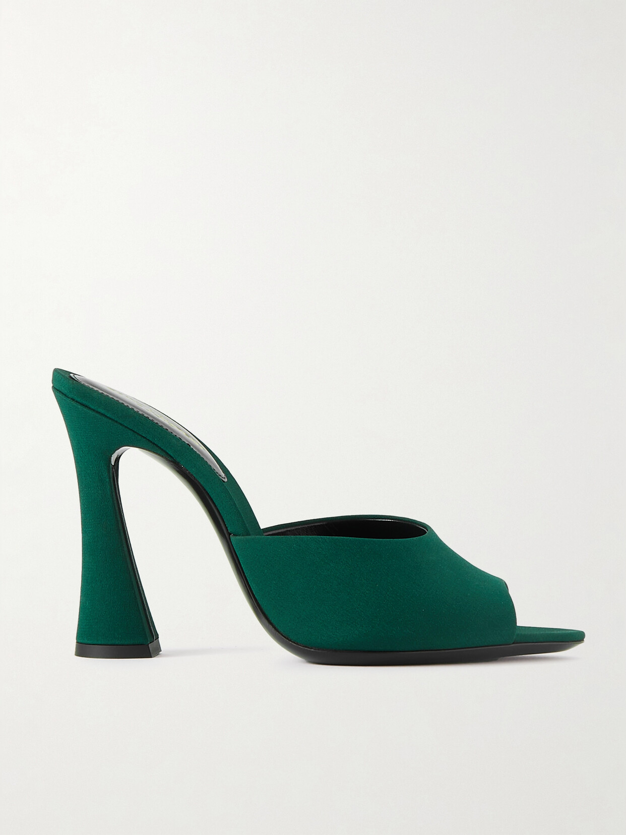 SAINT LAURENT - Suite Silk Crepe De Chine Mules - Green