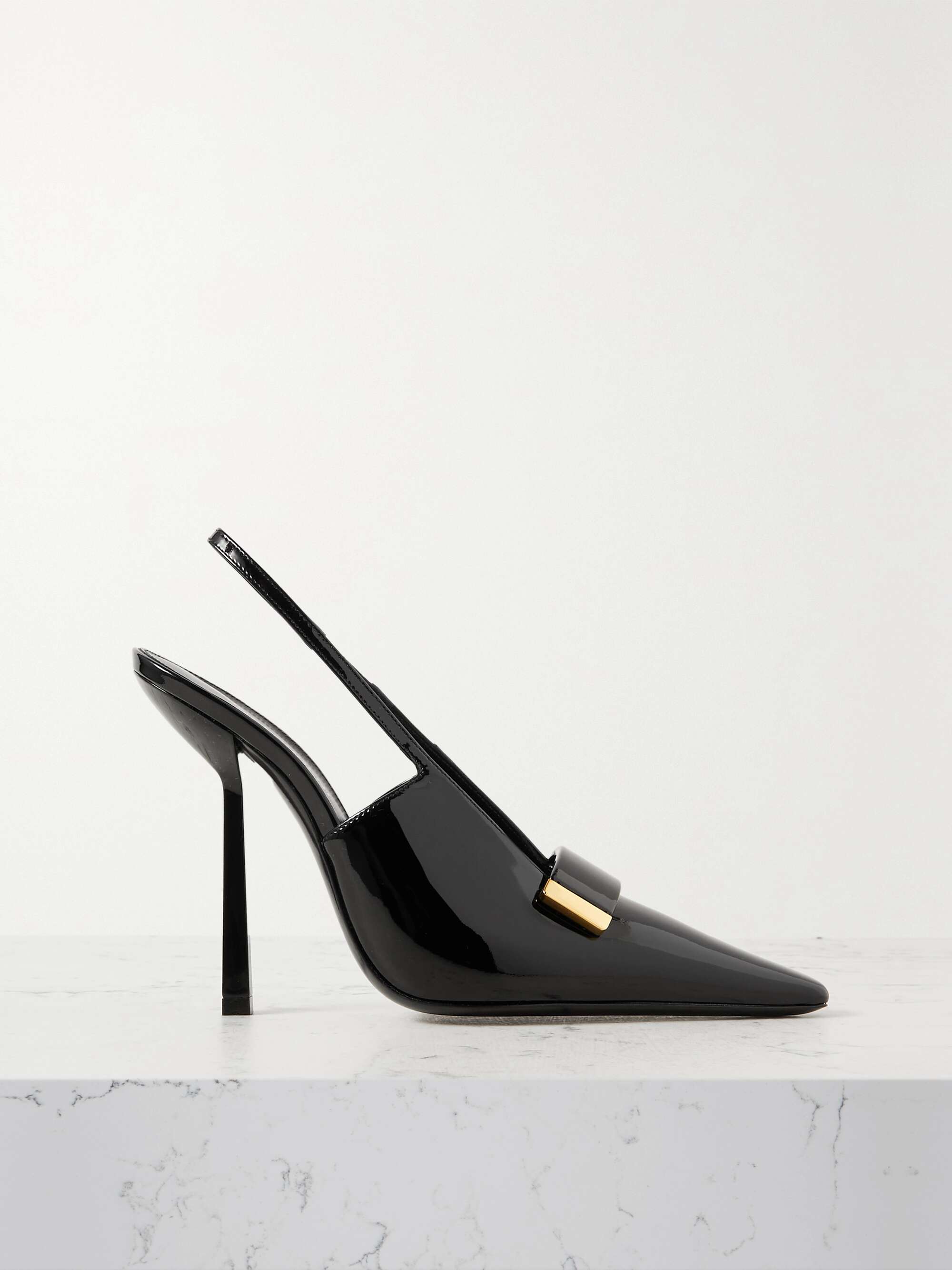 SAINT LAURENT Madame patent-leather slingback pumps | NET-A-PORTER