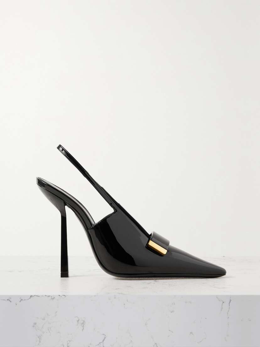 Saint Laurent Madame Patent-leather Slingback Pumps - EU 42