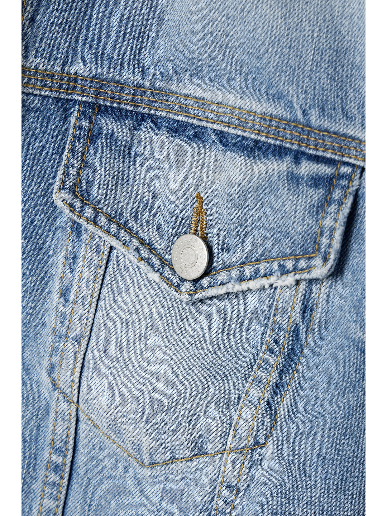 Stella Mccartney + Net Sustain Iconic Chain-embellished Denim Jacket In Blue
