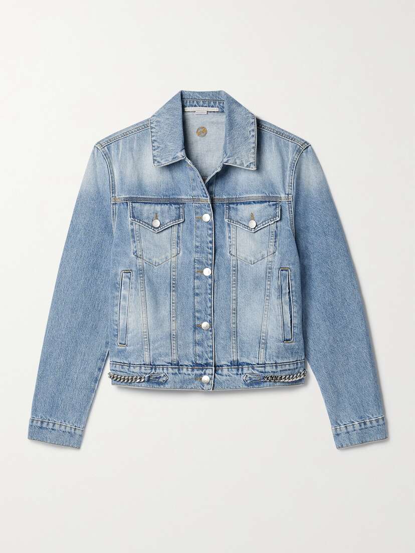 Stella McCartney + Net Sustain Iconic Chain-embellished Denim Jacket