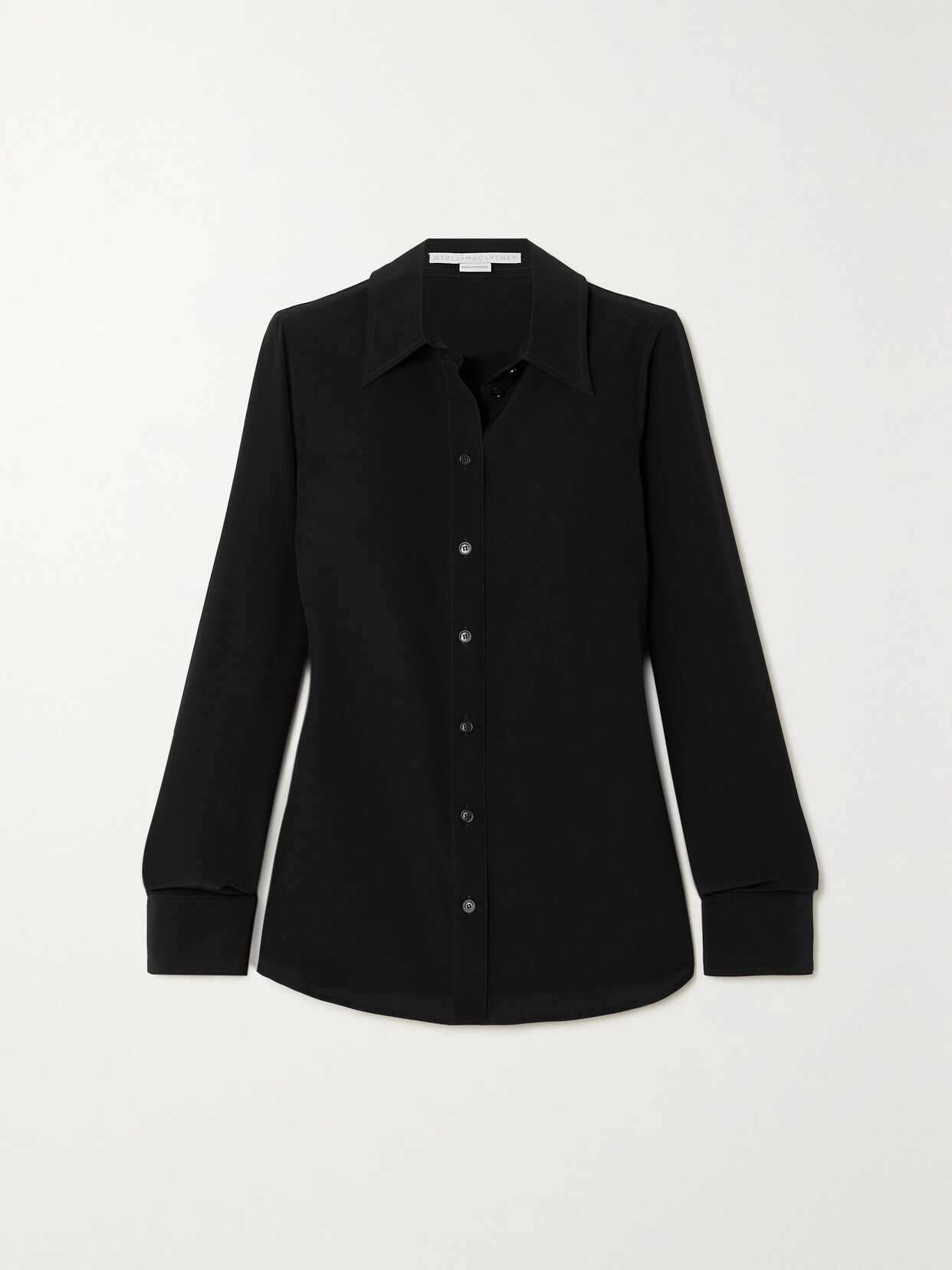 Stella Mccartney Silk Crepe De Chine Shirt In Black