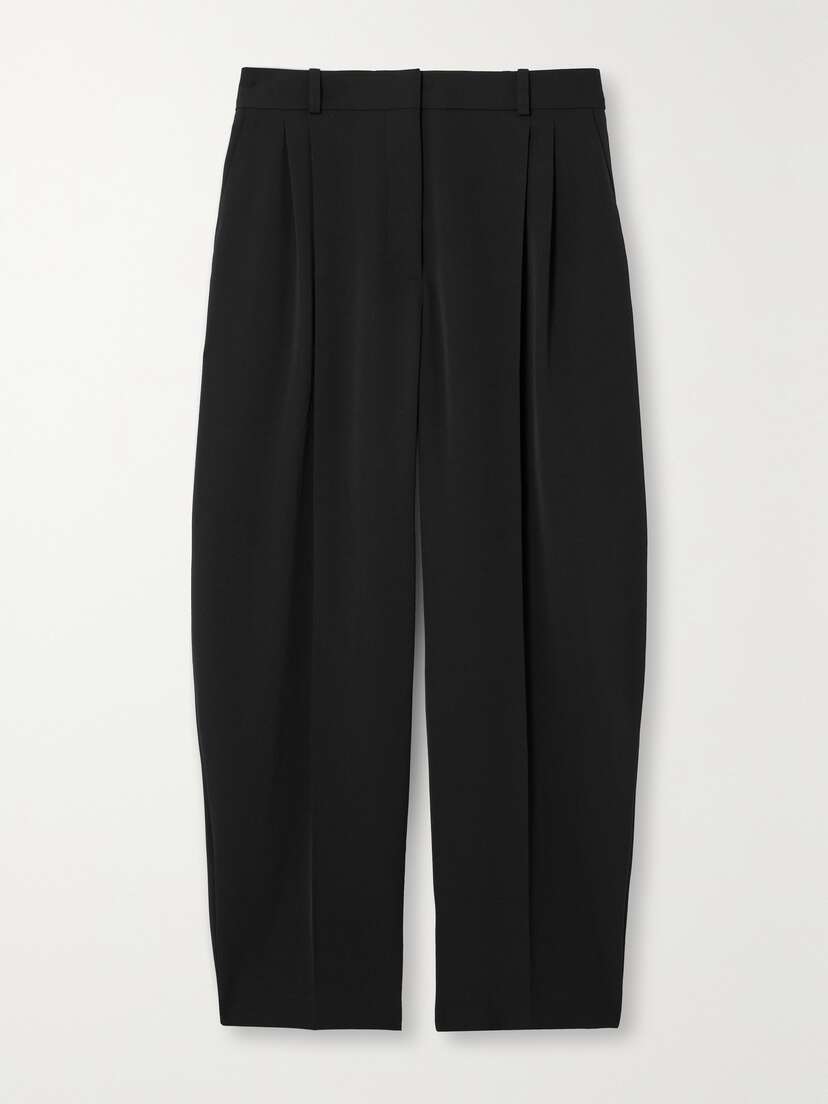 Stella McCartney Cropped Pleated Wool-blend Tapered Pants