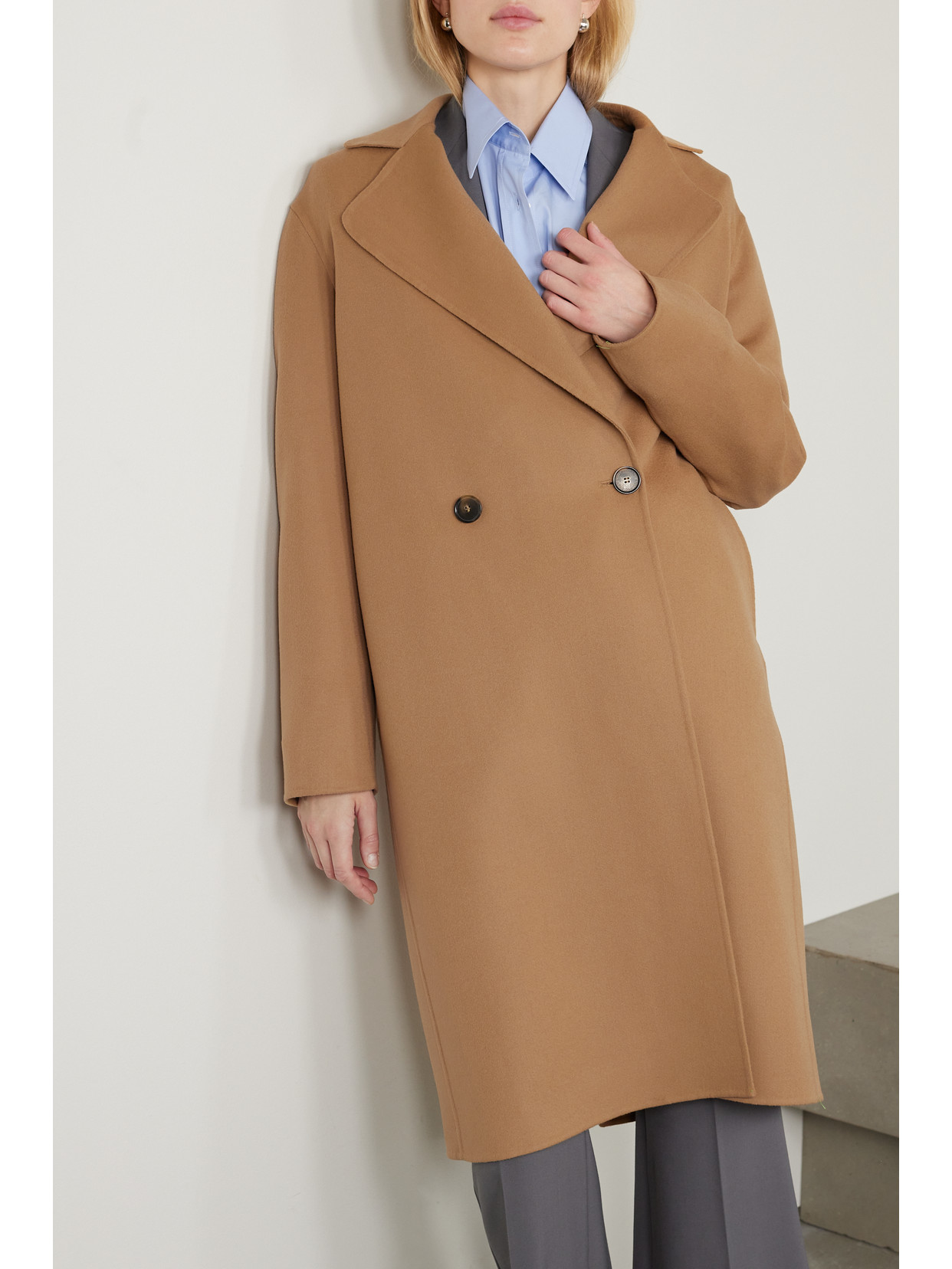 Stella Mccartney Iconic Double-breasted Wool Coat In Brown