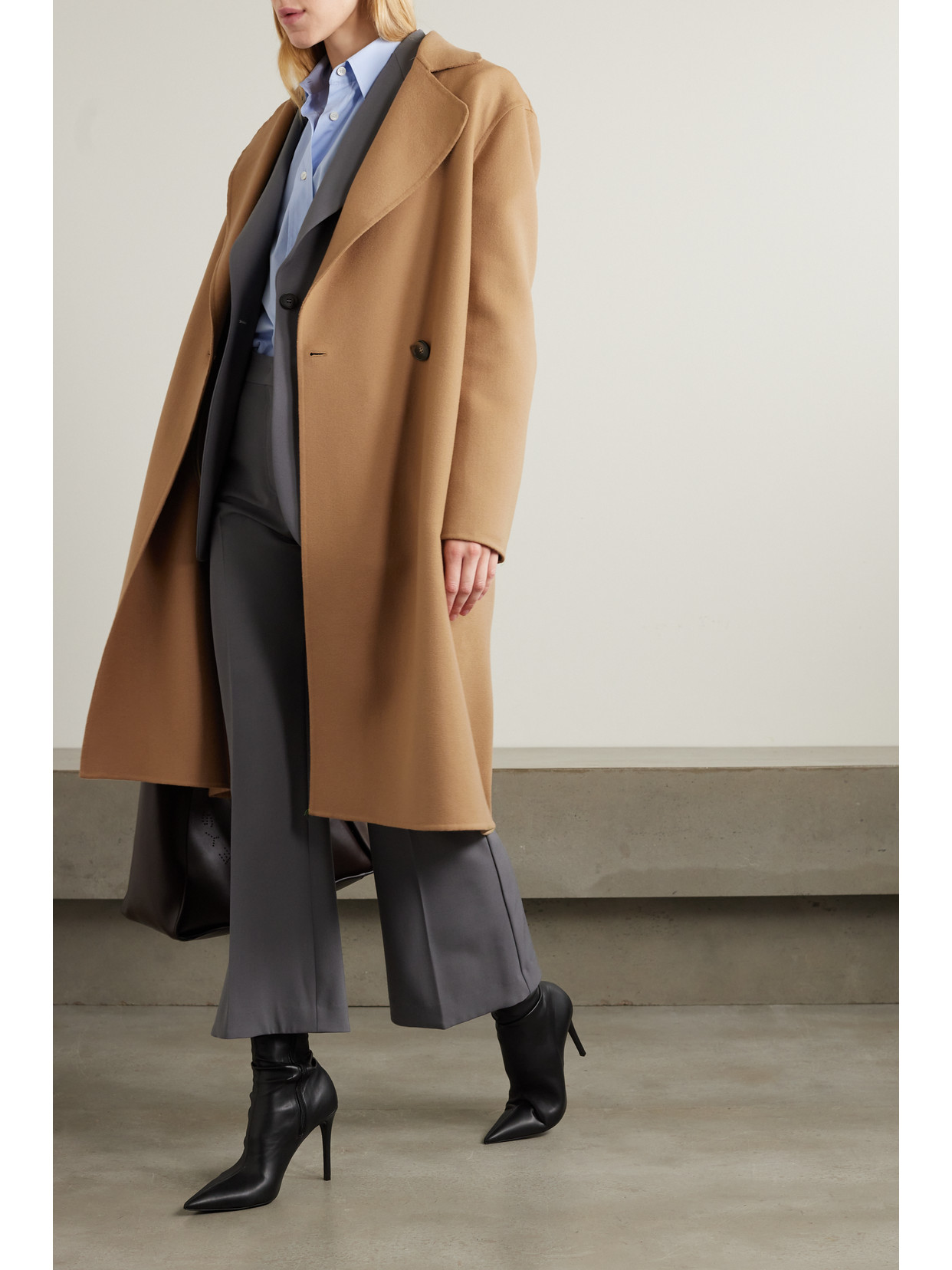 Stella Mccartney Iconic Double-breasted Wool Coat In Brown