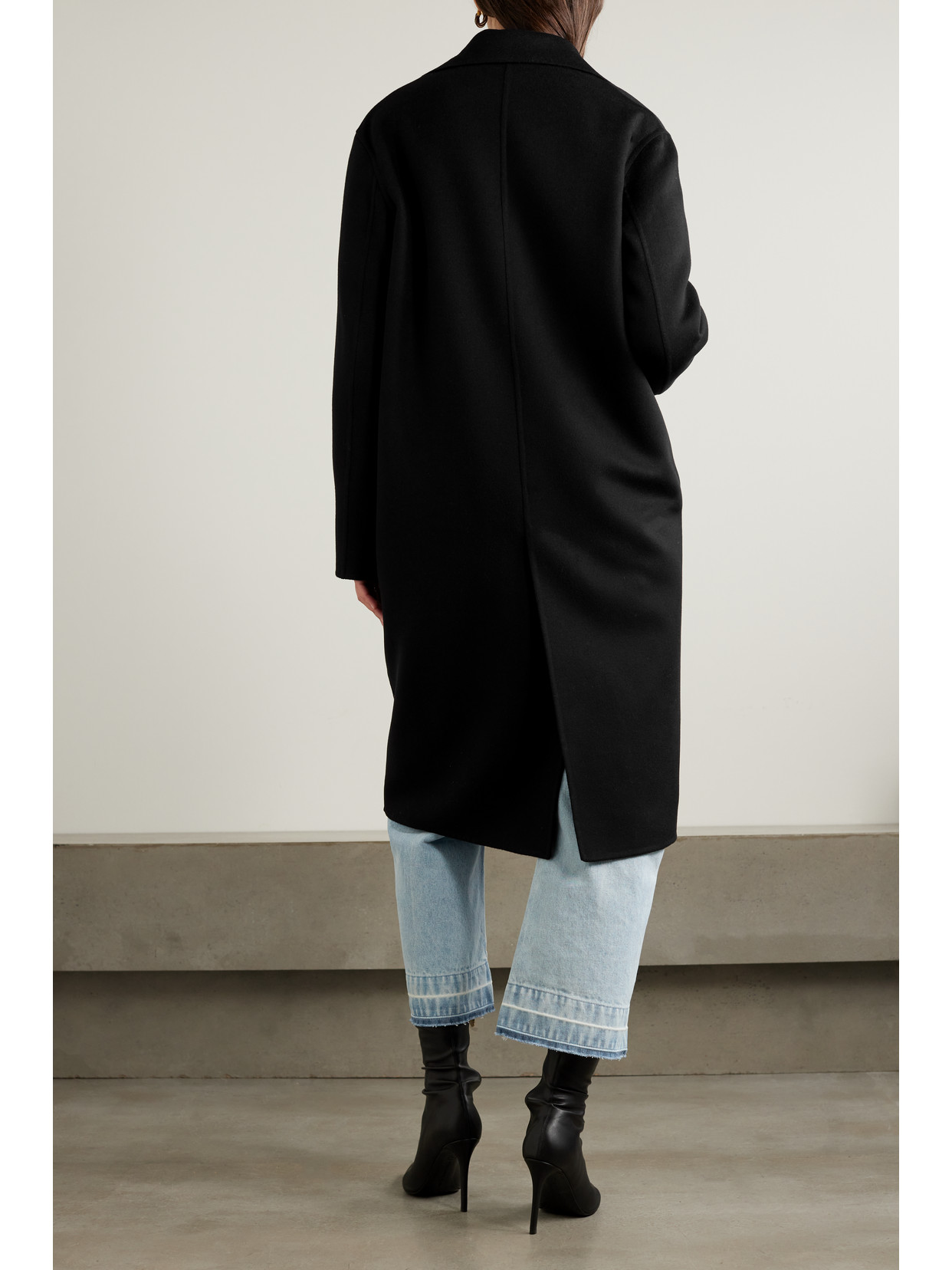 Shop Stella Mccartney Iconic Double-breasted Wool Coat In Black