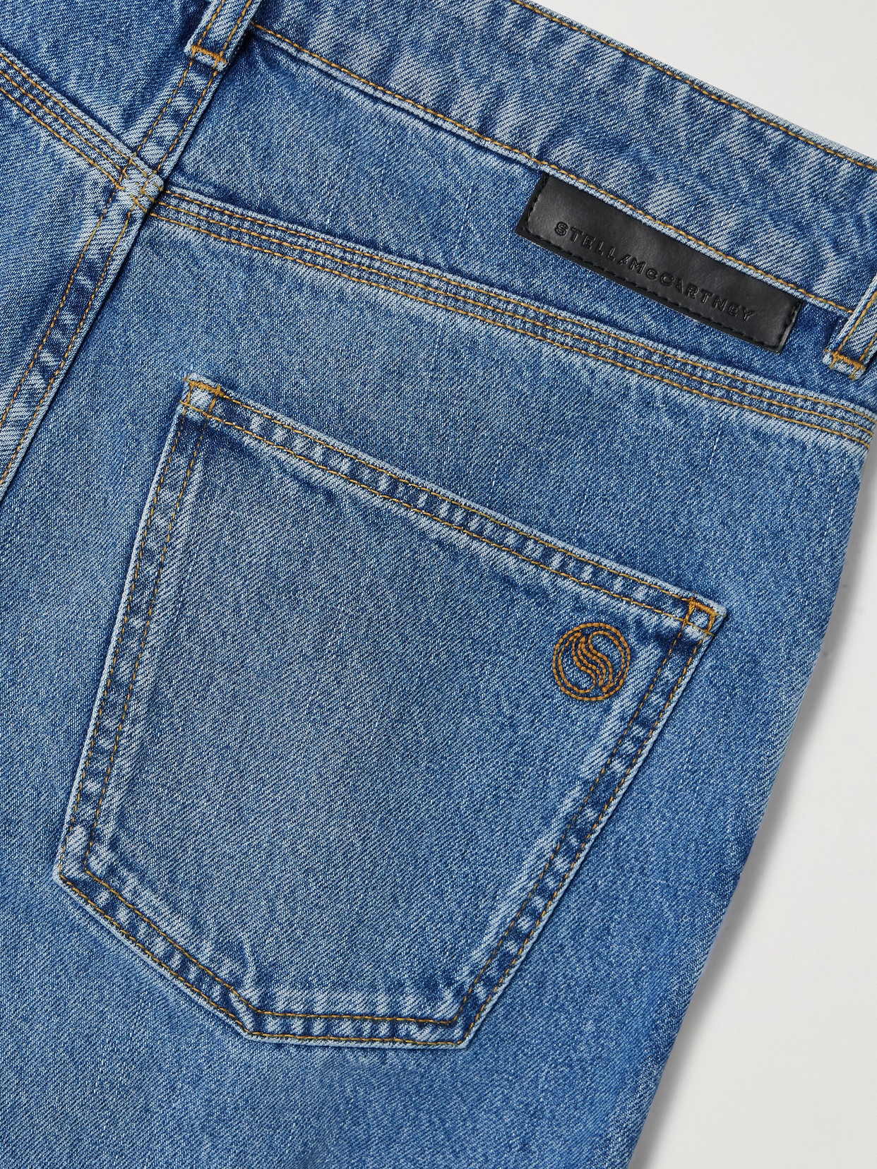 + Net Sustain Falabella Chain-Embellished Mid-Rise Straight-Leg Jeans