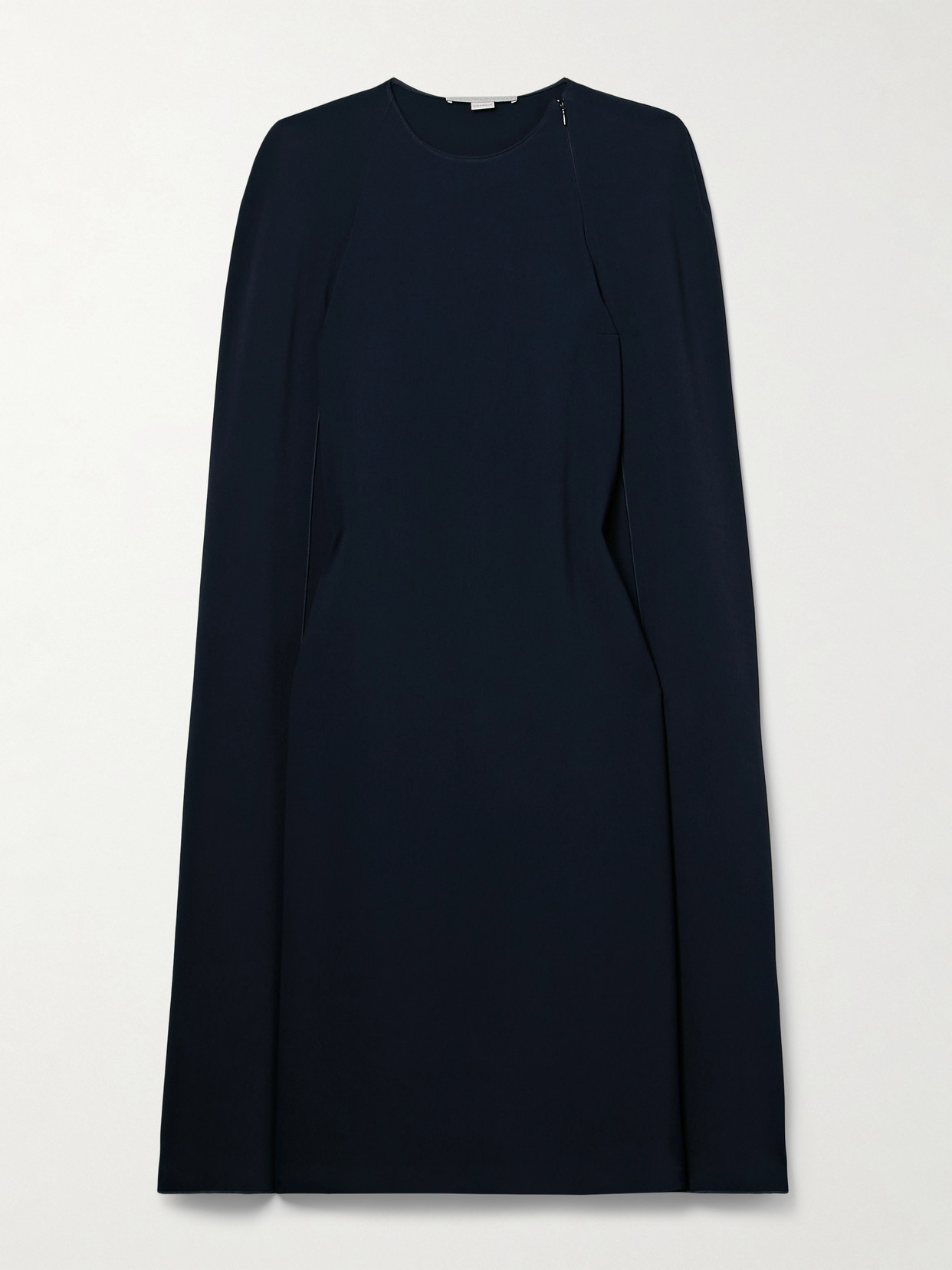 Stella Mccartney + Net Sustain Cape-effect Crepe Midi Dress In Blue