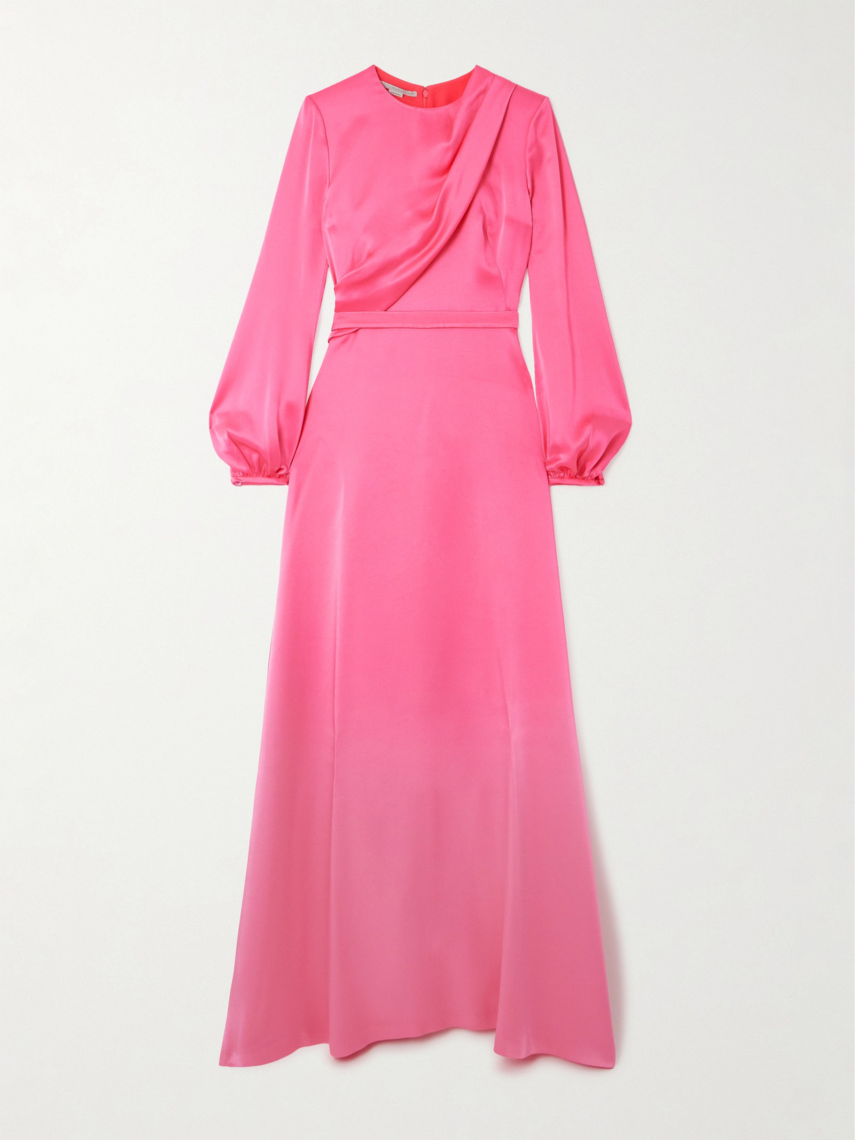 Stella Mccartney Draped Duchesse-satin Gown In Pink