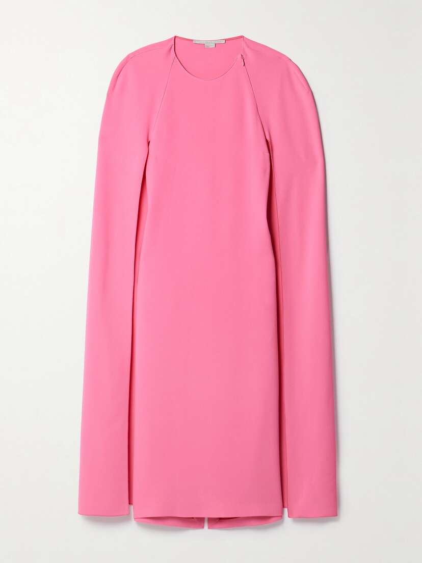 Stella McCartney + Net Sustain Cape-effect Crepe Midi Dress