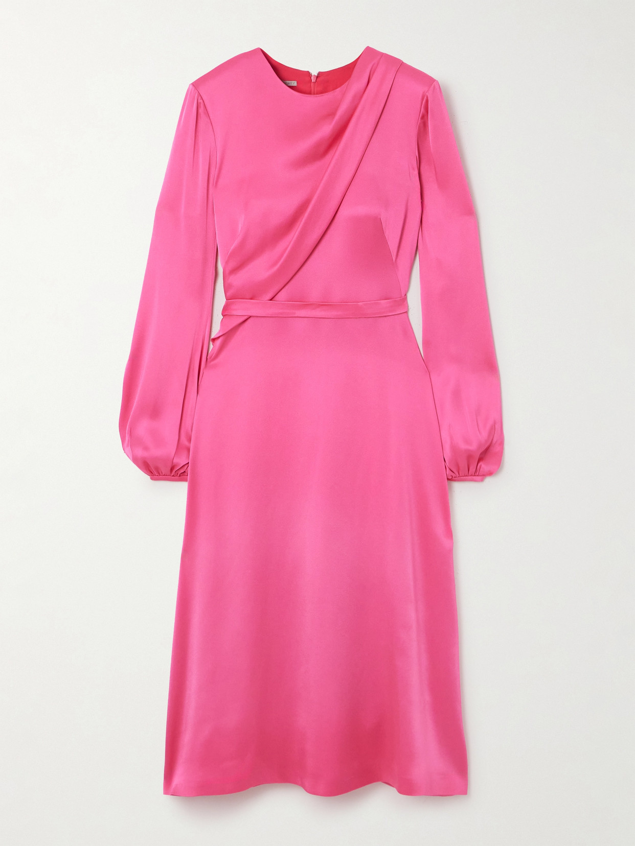 Stella McCartney Draped Duchesse-satin Midi Dress - Pink