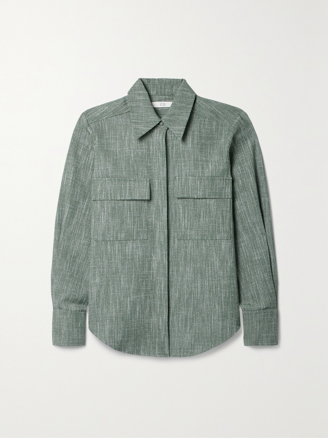 Co Wool-blend Shirt In Green