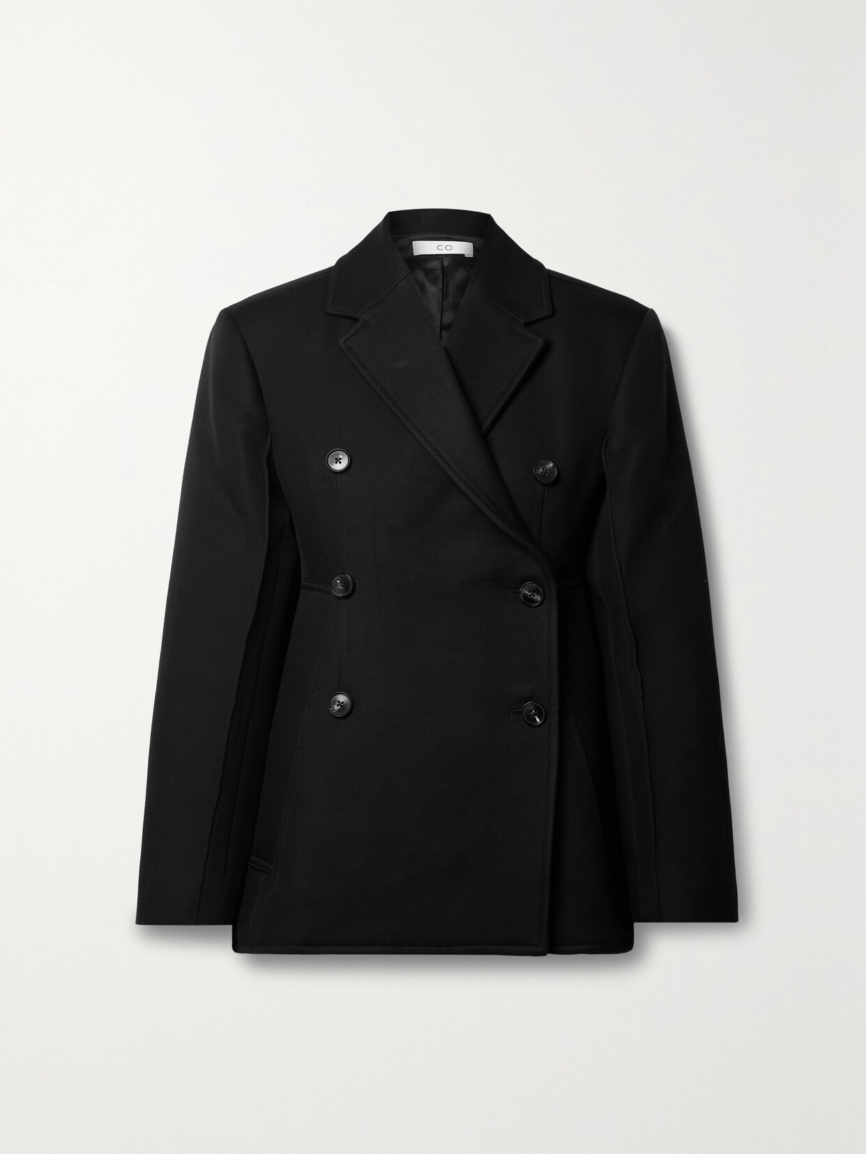 Co Double-breasted Cotton-twill Jacket - Black