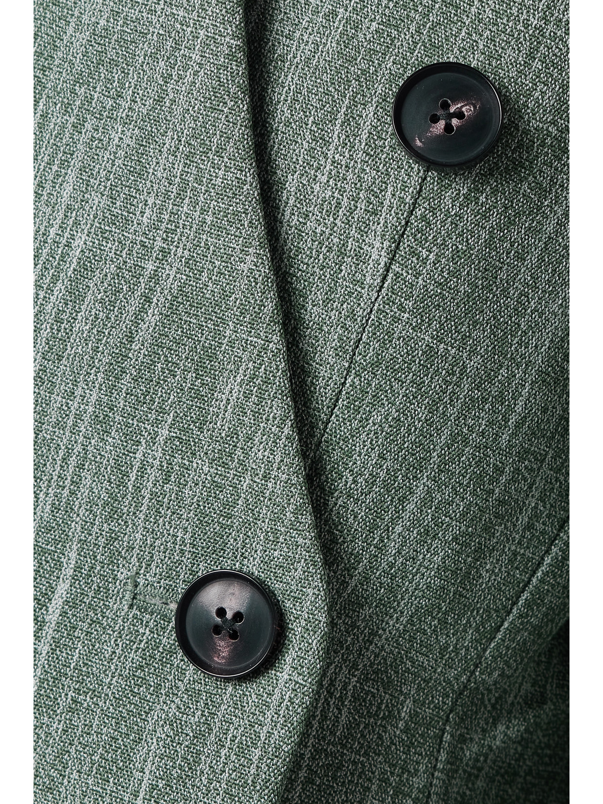 Co Double-breasted Wool-blend Blazer In Green