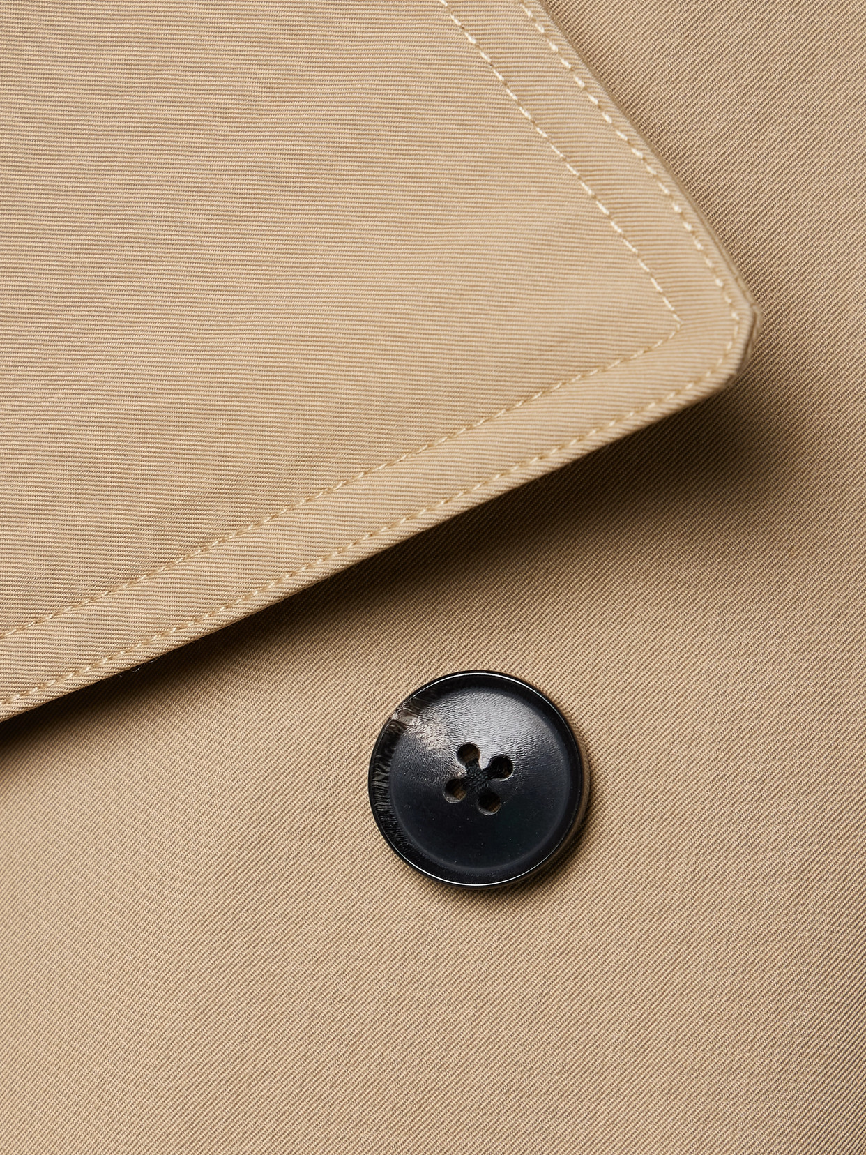 Co Belted Double-breasted Tton-blend Twill Trench At In Brown