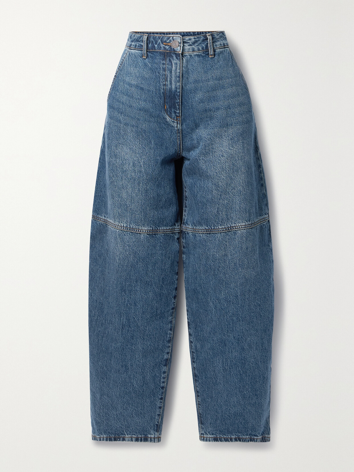 Shop Co Paneled High-rise Wide-leg Jeans In Blue