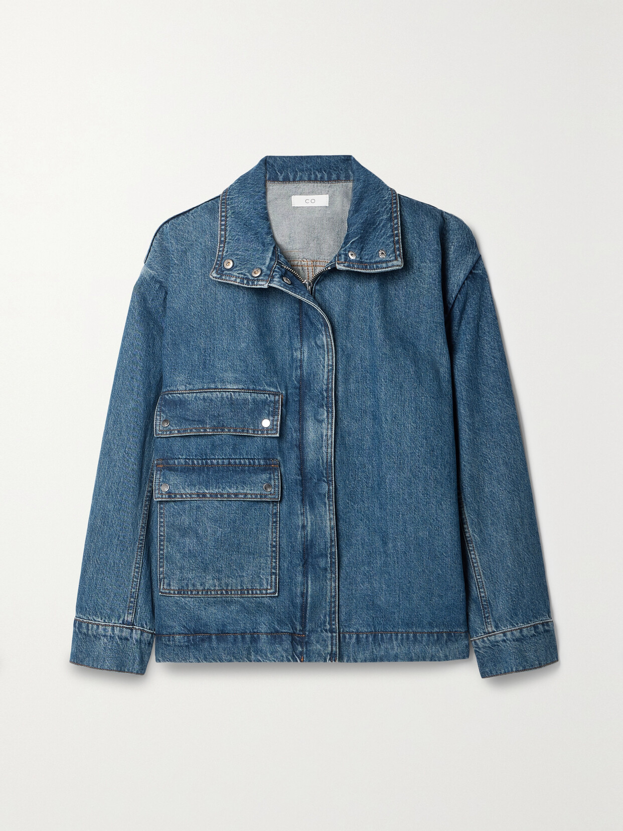 Co - Denim Bomber Jacket - Blue
