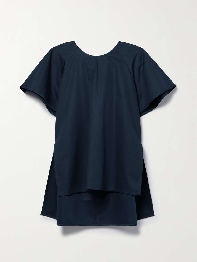Co tton And Silk-blend Poplin Top