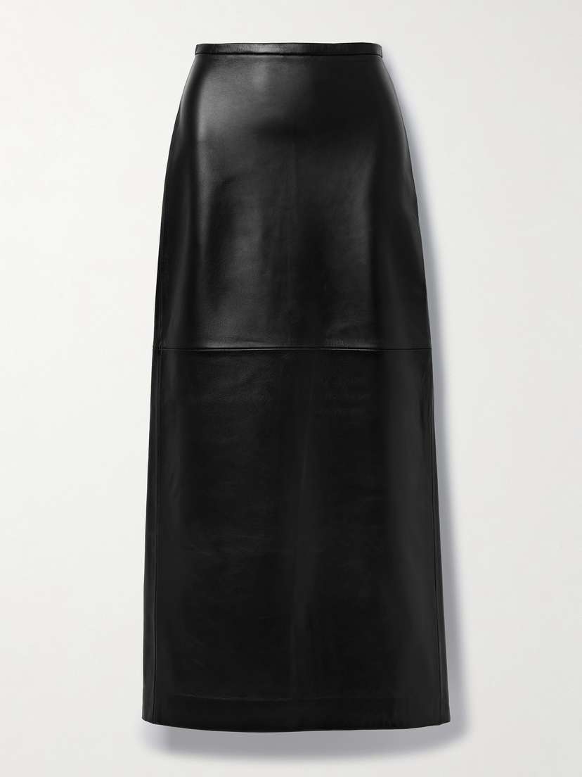 Co Paneled Leather Maxi Skirt