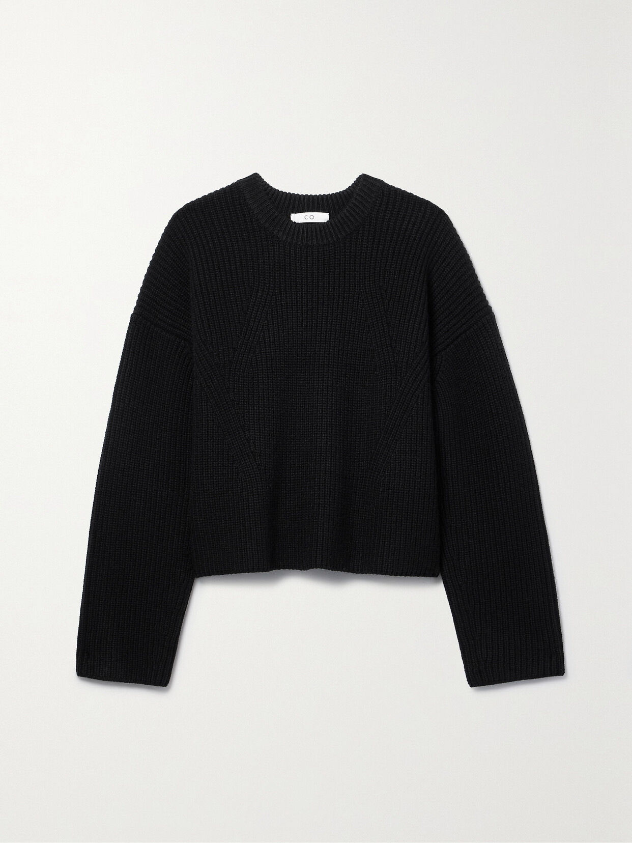 Shop Co Ribbed Wool Sweater In Black