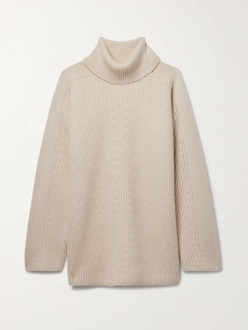 Co Ribbed Cashmere Turtleneck Sweater