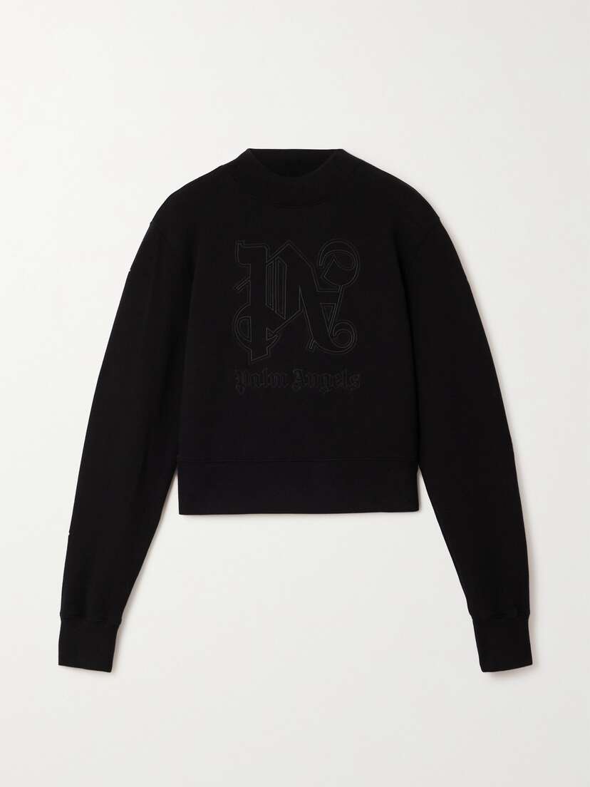 Palm Angels Embroidered Cotton-jersey Sweatshirt