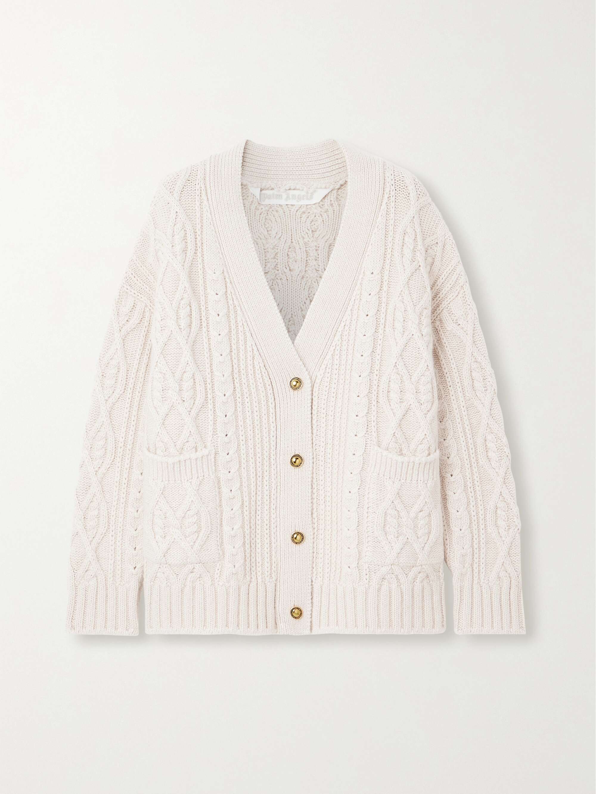 PALM ANGELS Fisherman cable-knit cardigan | NET-A-PORTER