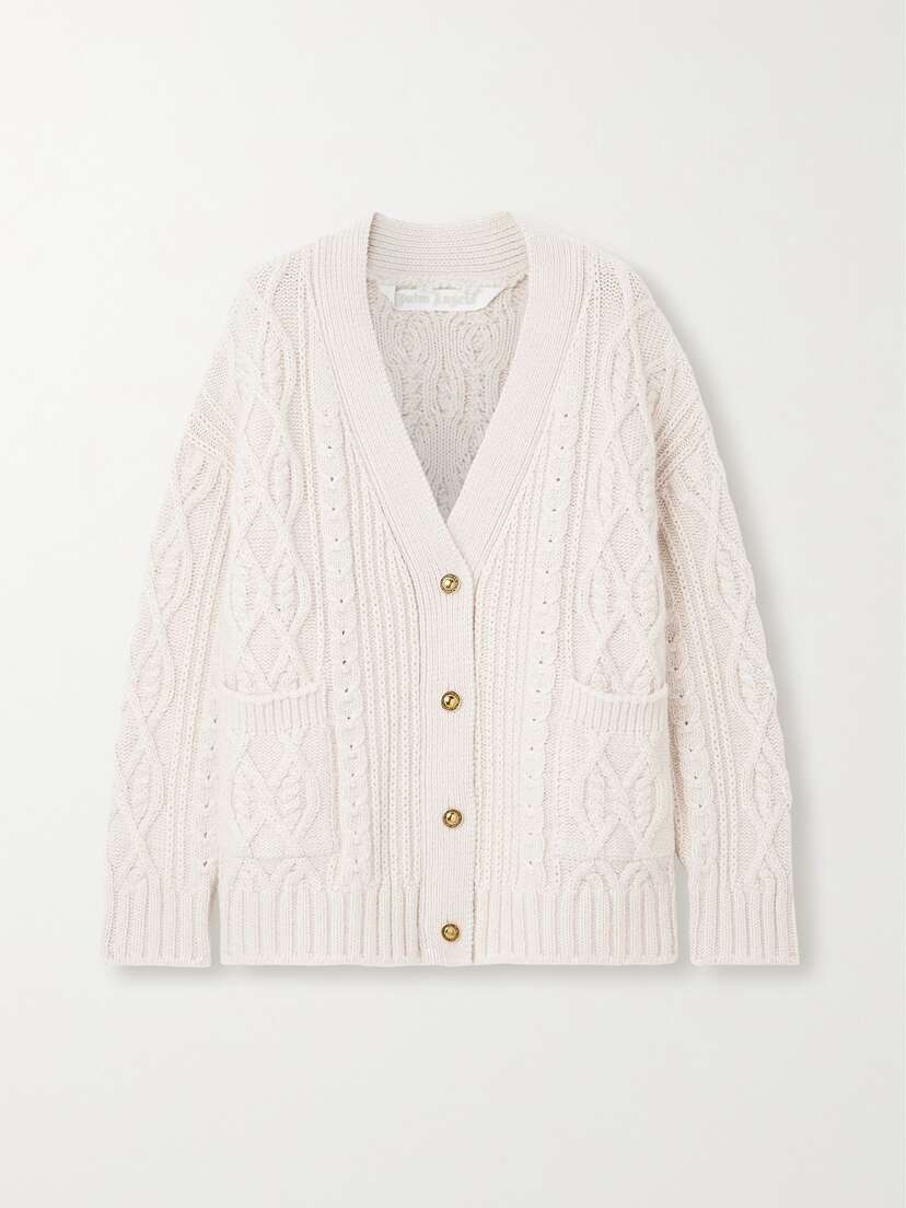 Palm Angels Fisherman Cable-knit Cardigan