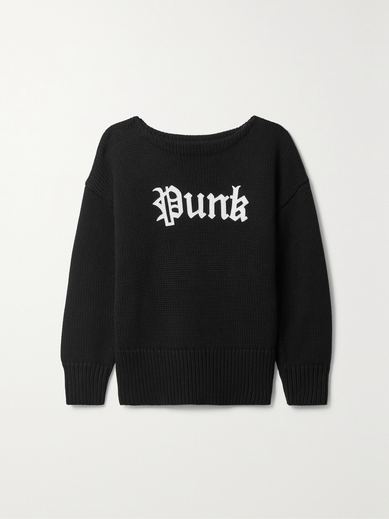 R13 - Appliquéd Cotton Sweater - Black