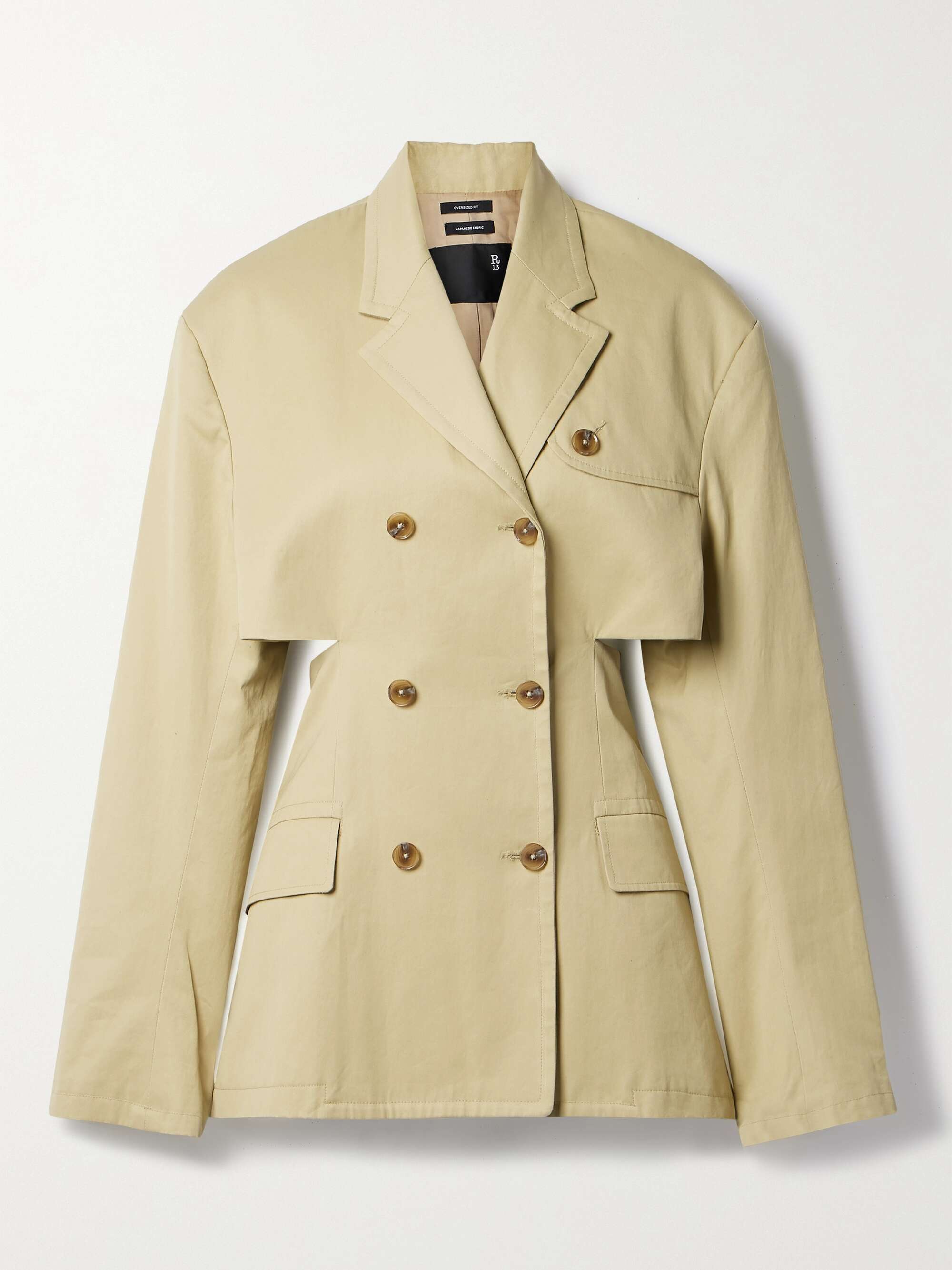 R13 Double breasted cutout cotton gabardine trench coat NET A PORTER