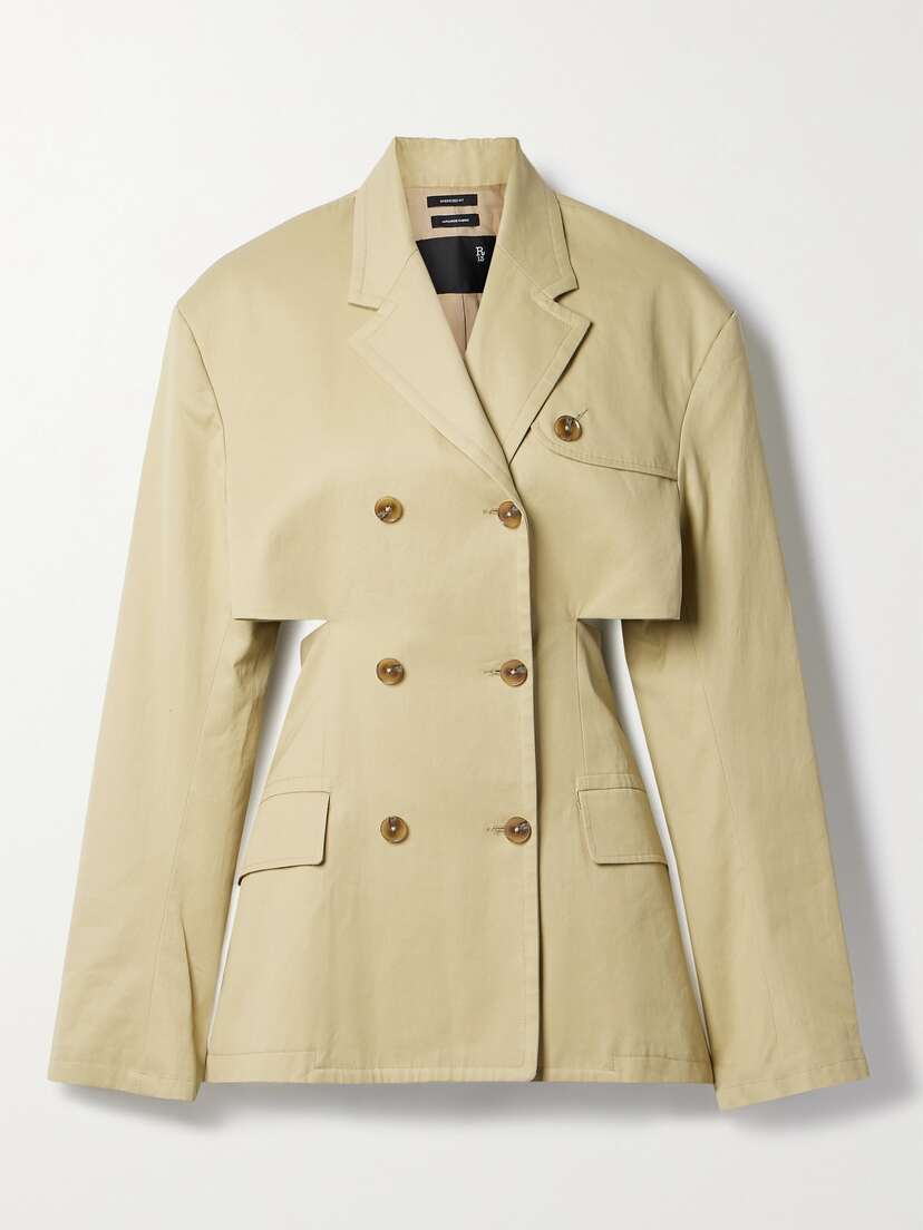 R13 Double-breasted Cutout Cotton-gabardine Trench Coat