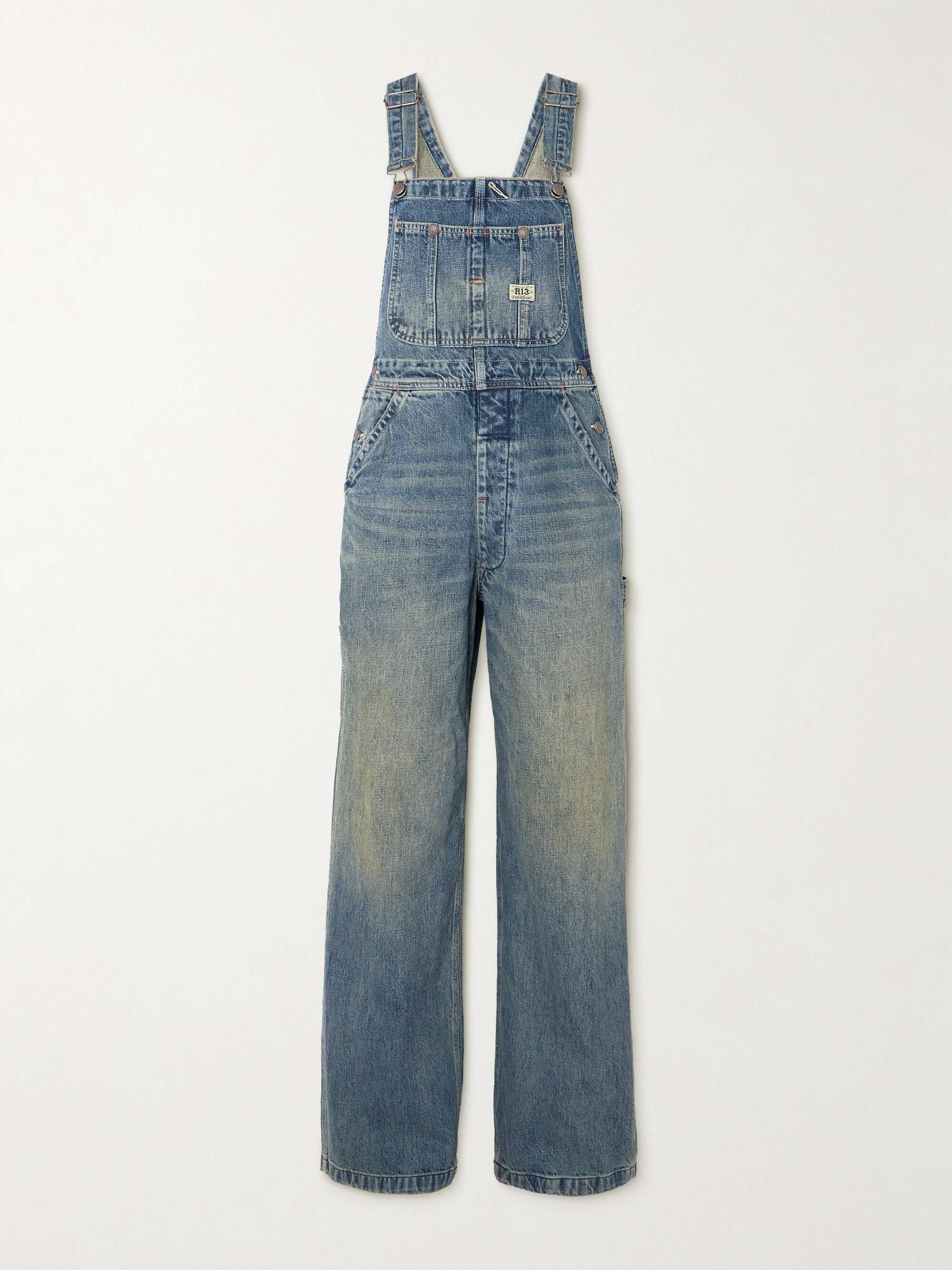 D'Arcy distressed denim dungarees