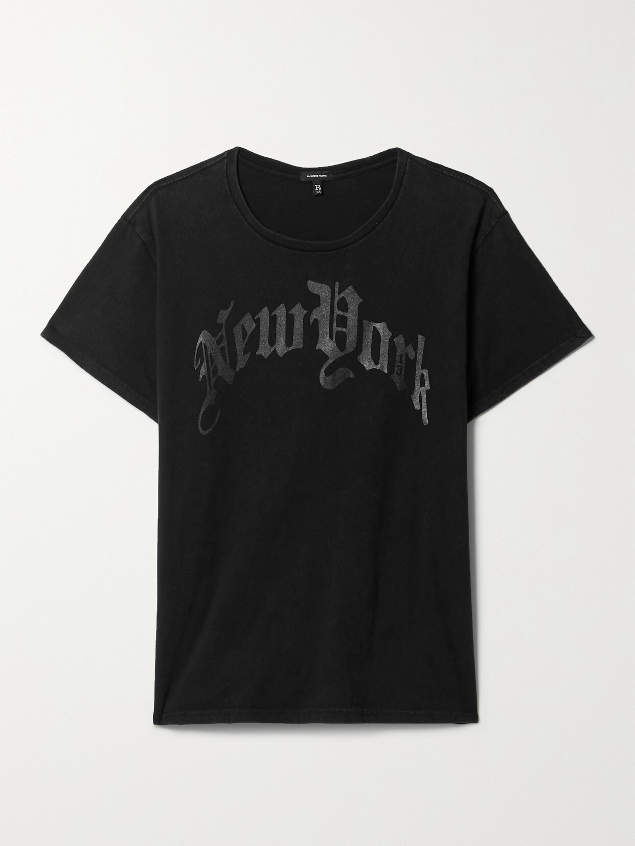 Shop R13 New York Boy Printed Cotton-jersey T-shirt In Black