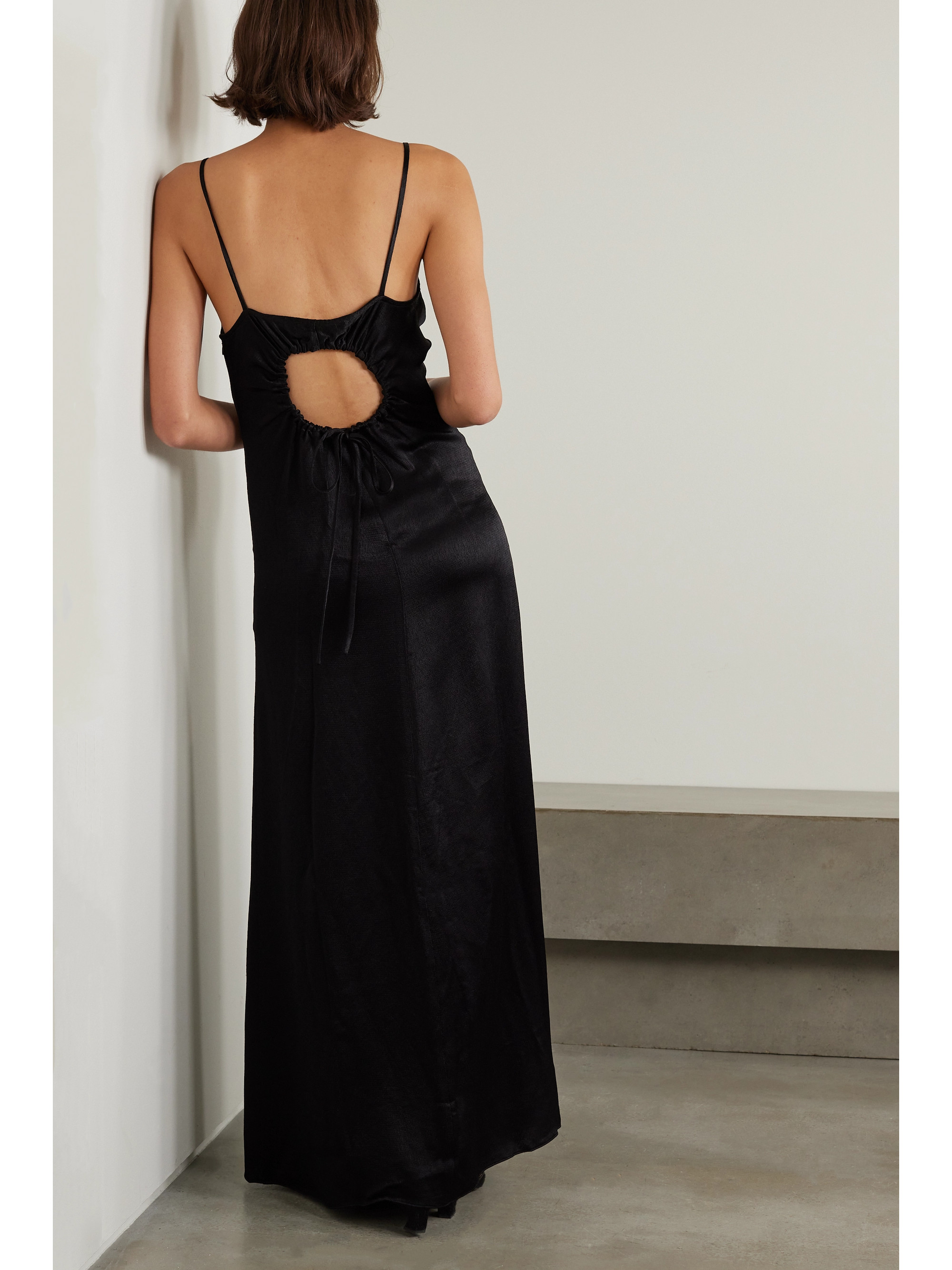 Proenza Schouler White Label Harper open-back gathered satin-crepe maxi dress