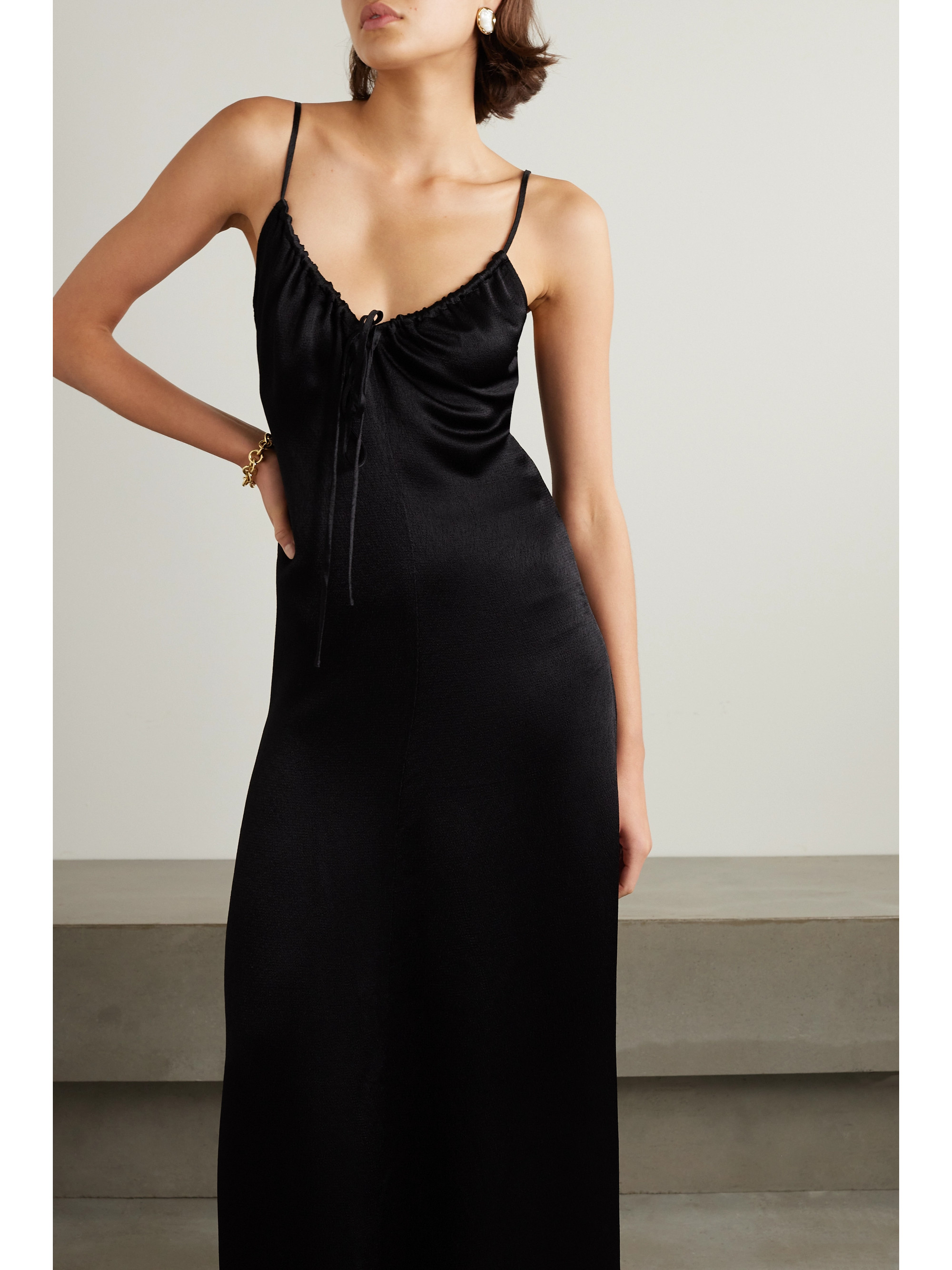 Proenza Schouler White Label Harper open-back gathered satin-crepe maxi dress