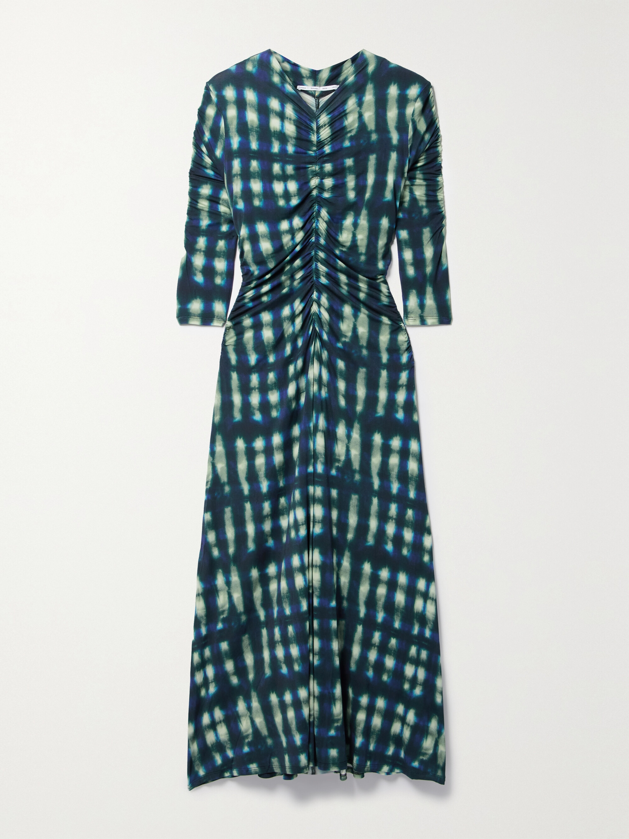proenza schouler ruched tie-dye midi-dress Proenza Schouler White Label - Natalee ruched tie-dyed stretch-jersey midi dress