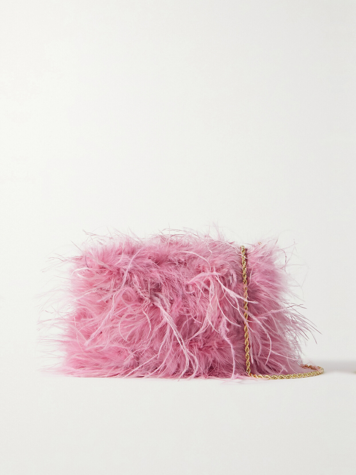 Loeffler Randall Zahara Feather-embellished Satin Clutch