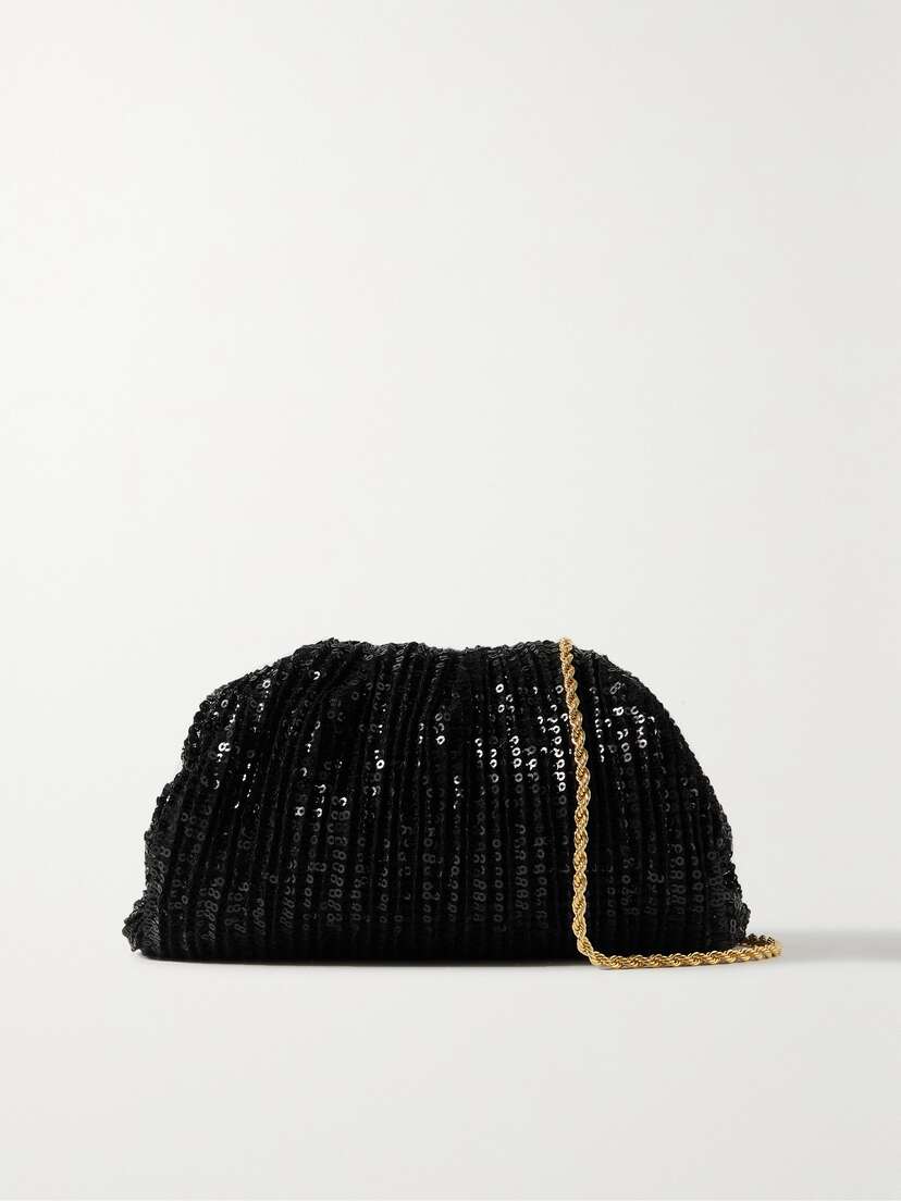 Loeffler Randall Bailey Sequined Plissé-tulle Clutch