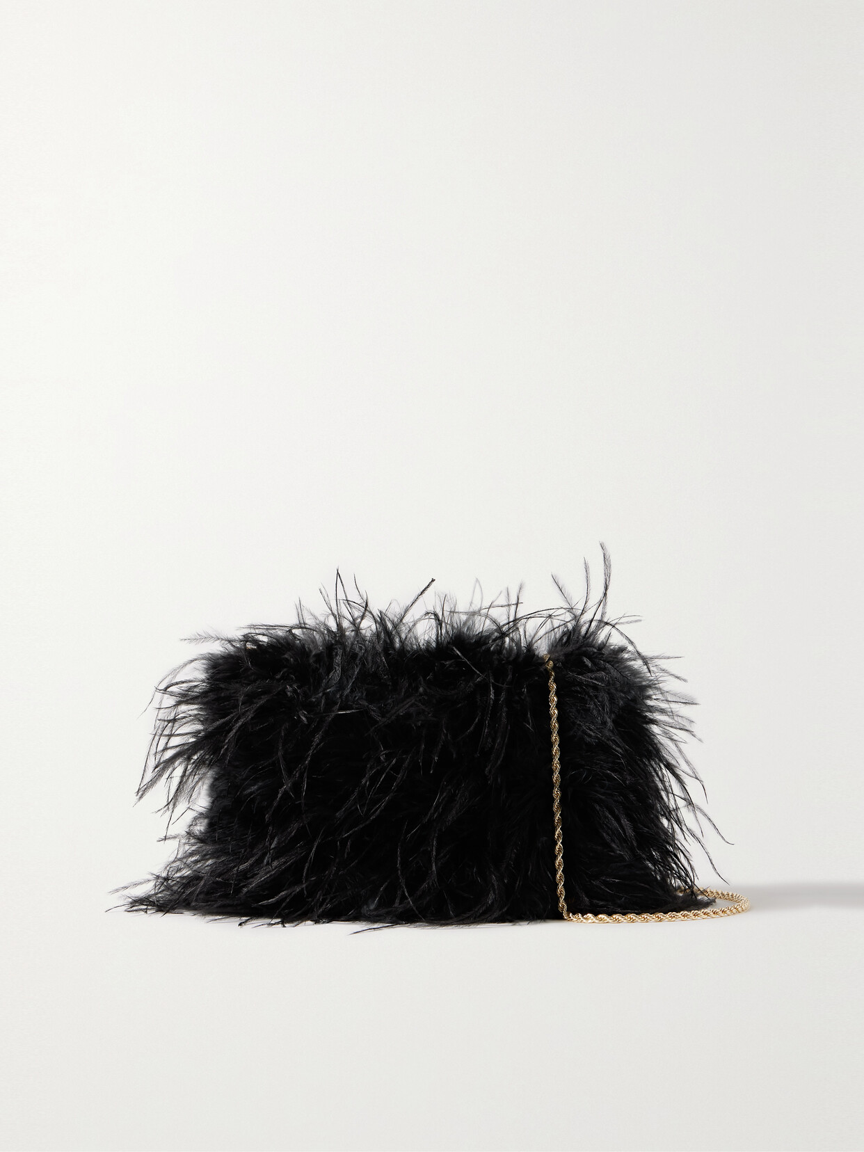 Loeffler Randall Zahara Feather-embellished Satin Clutch