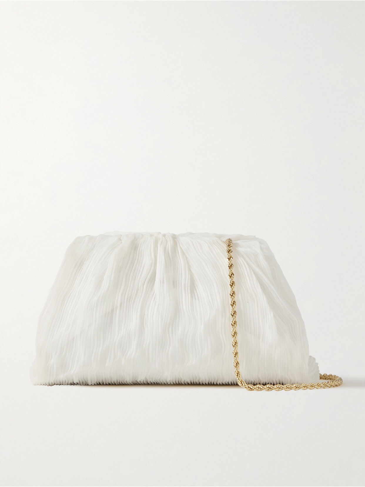 Loeffler Randall Bailey Plissé-organza Clutch In Off-white